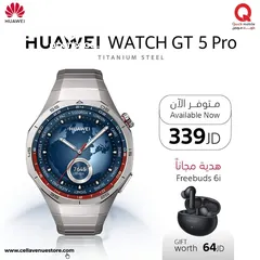  1 HUAWEI GT5 PRO STEEL (46M) NEW /// ساعة هواوي جي تي 5 برو ستيل مقاس 46 ملي الجديد