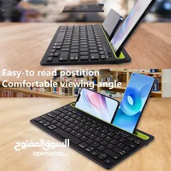  3 كيبورد بلوتوث للموبايل والايباد والكمبيوتر Bluetooth Keyboard for ipad, Multi-Device Wireless Keyboa