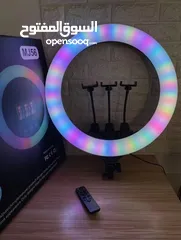  5 رينغ لايت مضيئ RGB ووضعيات ألوان مختلفة Ring Light RGB 56CM