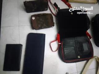  15 حقائب منوعة..حقيبتين يد جلد طليعي..محفظة جلد طبيعي..محفظ سغر شامواة كحلي..شنط يد كبيرة ..شنط لابتوب