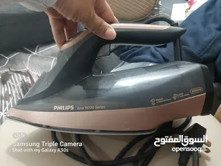  3 مكواة بخار ماركة فيليبس 3000W صناعة إندونيسي شغاله 100% Phillips Iron 3000W Indonesia لايوجد بها عطل