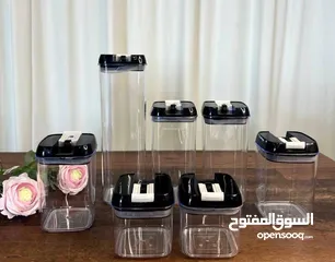  4 حاويات تخزين طعام محكمة الغلق من 7 قطع حاويات حبوب بلاستيكية خالية من البيسفينول ايه  مع اغطية سهلة.