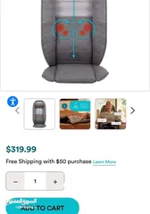  3 Total Recline Shiatsu Massage Cushion كرسي مساج متعدد الوضعيات، صناعة أمريكية.