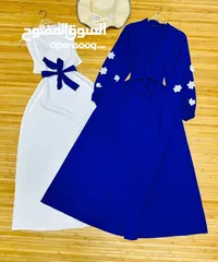  1 فستان مع بشت كلوش مع حزام .