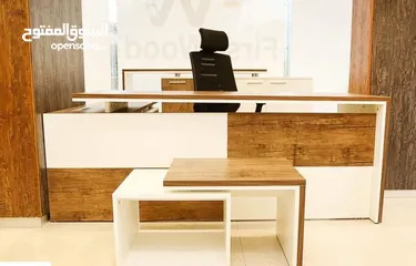  14 مكتب مدير مودرن (اثاث مكتبي -خشب-زجاج ) elegant modern office furniture desk