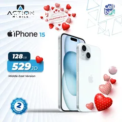  1 iPhone 15 128 (كفاله الشرق الأوسط ) كفاله الوكيل الرسمي  cell bay