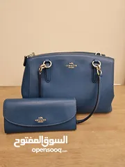  3 Coach Mettalic Blue Leather Full size Bag