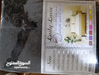  2 شرشف فرشة مطاط جديد بورقته، قياس 200 في 100 سم. لون بني، ولون اسود  elastic mattress cover