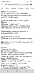  3 لابتوب ايسر Acer  مستعمل بحاله الوكاله core i5 11th gen