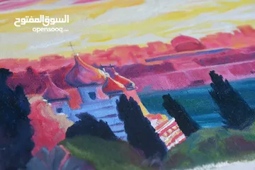  2 لوحة فنية: القدس في الغروب للفنانة نور إبراهيم