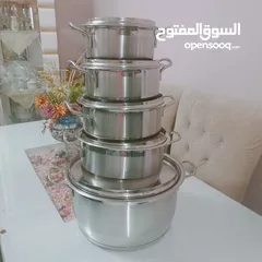  15 طقم حلل استانلس استيل 10 قطعة