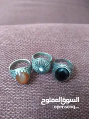  4 3 خواتم فضة