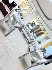  1 طقم كنب مصري دمياطي 9مقاعد خشب زان تفصيل؛