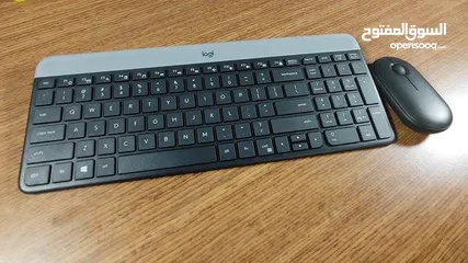  1 لوحة مفاتيح و ماوس لاسلكيان Logitech MK470 SLIM  من لوجيتك جديده  بسعر حرق