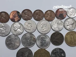  6 عملات معدنية قديمة كما موظح بالصور