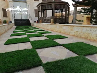  8 عشب صناعي كثافات مختلفه و جلد بي في سي بلجيكي