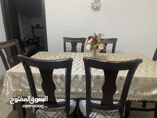  6 طاولة سفرة خشب تفصيل