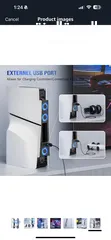  7 Cooling fan PS5 Slim KASTWAV نظام تبريد هادئ و صامت مع 3 مراوح مبرد مع إضاءة 5 volts AC