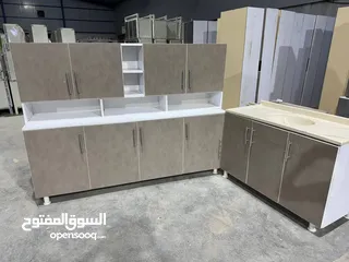  6 كاونترات خشب mdf قياس مترين مع ملحق مترين وسنك مترو20 مرمر