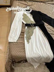  10 فستان ابيض و اسود ملبوس مره وحده بجنن عاللبس  بلبس لوزن 70 كيلو