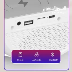  4 شاحن هاتف لاسلكي مع ساعه دجتل  ومنبه  مع راديو
