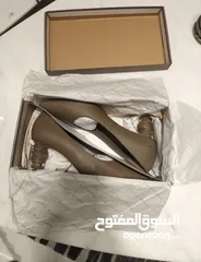  2 Charles & Keith short gray heels  حذاء تشارلز اند كيث رماضي بكعب قصير