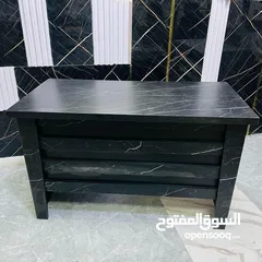  3 مكتب رخامي أسود 120*60 فخامة مطلقة! اللون الغامق، اللمعة الراقية، والخطوط الرخاميه تصميم يخطف النظر