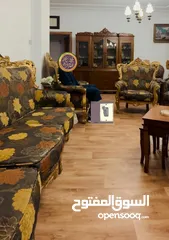  1 طقم زان دمياطي حفر يدوي مذهب كلاسيك   منجد جديد   قماشة نوع ممتاز   7 مقاعد كنب و 2 كرسي مفرد
