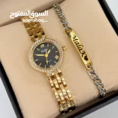  2 طقم ساعة واسوارة ستاتي  الحفر حسب الطلب