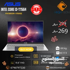  1 لابتوب اسوس-Asus Vivobook X1500EA Core i3-115G4-12GB RAM-256GB SSD-15.6"FHD-Win 11 Laptop
