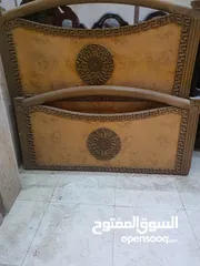  1 سرير خشب زان خشب تقيل محمل بالالواح والدهان