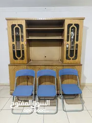  1 Custom made TV stand and stylish foldable chair set