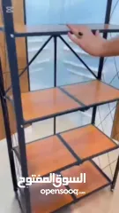  4 رف أنيق وقوي مثالي لتنظيم المساحات بكل سهولة هيكل معدني ثابت مع دعامات جانبية لثبات إضافي