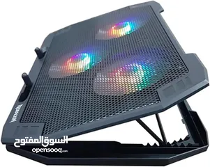  4 ستاند تبريد الابتوب Redragon GCP511 المميز باضاءة RGB وضعيات ارتفاع عدة للاستعمال المريح