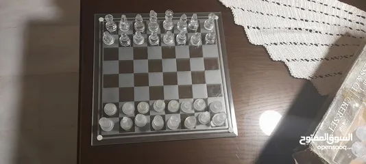  2 Glass Chess & Checkers  شطرنج و تشيكرز زجاجي