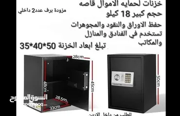  4 قاصات نقود للبيع في الاردن حجم كبير وزن 18 كيلو  ارتفاع) 50سم  (عرض) 38 سم (عمق) 35 سم خزنة حفظ نقود