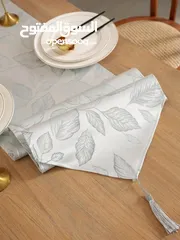 3 مفرش طاولة قماش عصري شرشف طاوله مقاس 120سم في 35 بتصميم اوراق نباتات بساط الطاولة