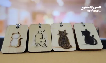  5 Cute handmade cat keychains