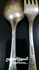  2 spoons & forks set silver U.S.S.R Union antiques 70th anniversary