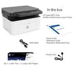  4 طابعة HP بأفضل جودة وأقل الأسعار 3 في 1  Print/Scan/Copy laser MFP 135a PRENTER 