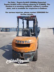  1 TOYOTA FORKLIFT 3 tons capacity (2003) in good condition and Reasonable Price.
