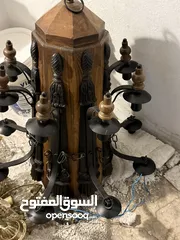  2 للبيع: أربع ثريات نحاس أنيقة + ثريا فاخرة مناسبة لمدخل فيلا