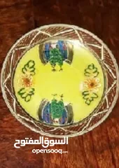 1 تواصل عبر وتساب  =100دينار4 صحون شيني رسم يدوي انتيك من100سنه تفاصيل بالداخل