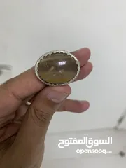  2 خاتم حجر عقيق عماني لون جميل وحجم الحجر كبير
