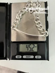  1 Sterling silver bracelet unisex اسواره فضه اصلي غير مستعملة - اطلاقا