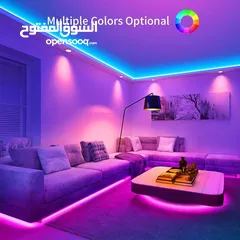  1 حبل اناره و ديكور مع ريموت و محول ودبل فيس لاصق LED light RGB ضوء ليد اضائه زينه حفلات  عيد ميلاد