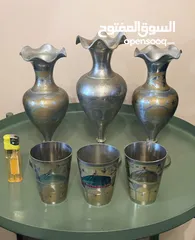  17 مزهريات وكاسات المدينة المنورة ايام الزمن الجميل. الاسعار والتفاصيل في الوصف.