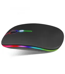  4 Microkingdom BT3000 2.4G Rechargeable Wireless Bluetooth Mouse RGB Light ماوس وايرليس مع ماوسباد