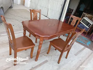  3 طاوله سفره 4 مقاعد اوربي بحال الوكاله