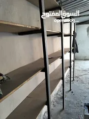  1 تيوبات خشب رفوف شبك حديد